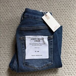 NWT Good American Dark Blue Ankle Jeans